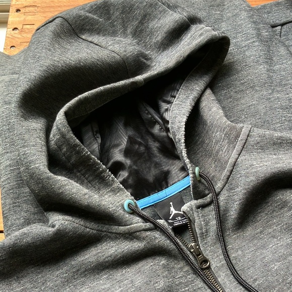 Jordan Nike Air Jordan Heavy Zip Hoodie Dark Gray - Picture 4 of 12